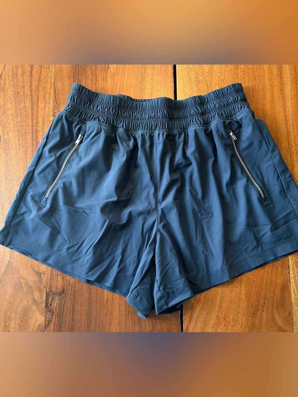 Old Navy Navy Blue Athletic Shorts with Zip Pockets medium